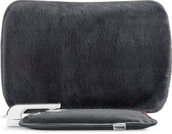 Coozie Electric Jug XL - 1.65L - avec manchon en peluche ThermoSoft - Carafe d'eau chaude chauffante et douce - Carafe d'eau chaude - Gris anthracite