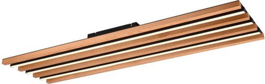 Plafonnier à leds Fontana 113x30 cm - aspect bois - 648911332