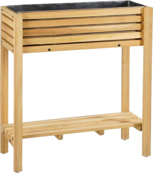 Mica Decorations Jardinière d'extérieur Glenwood Rectangle - L70 x L30 x H75 cm - Bois d'acacia - Brun