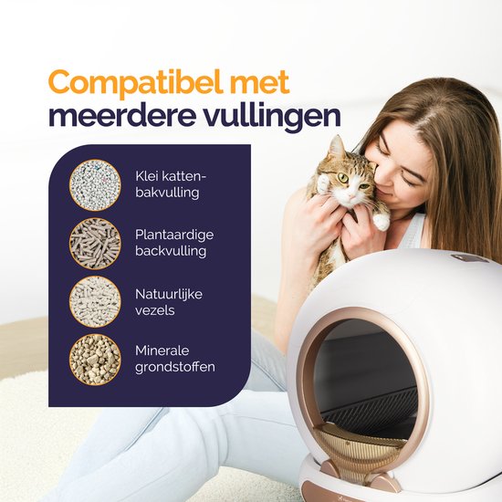 Quadruped Fresh 3 - Bac à litière automatique pour chat - autonettoyant - contrôlé par application - 65L - tapis et 3 rouleaux de sacs de ramassage inclus