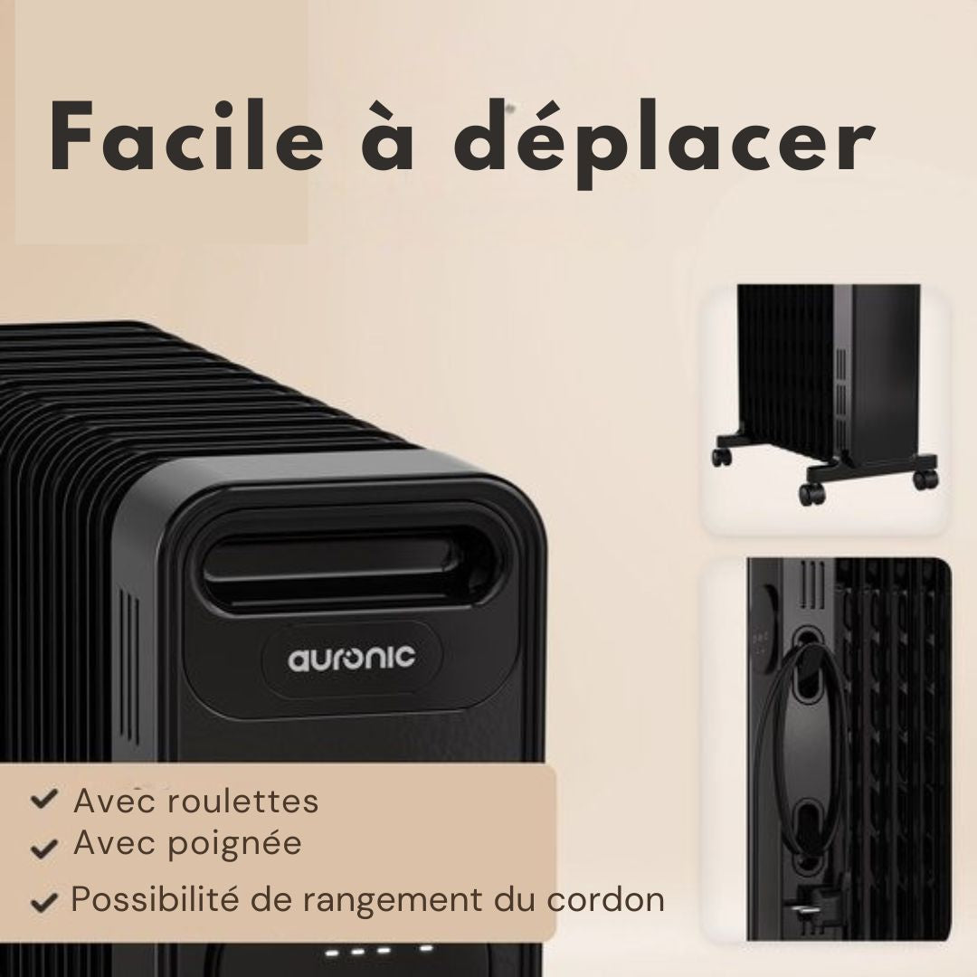 Auronic Oil Radiator - Radiateur électrique - 2500W - Noir
