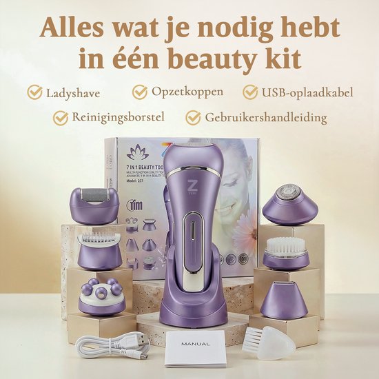 Rasoir pour femmes - rasoir 7 en 1 - épilateur - masseur facial - éliminateur de callosités - étanche - ligne de bikini - Zeri