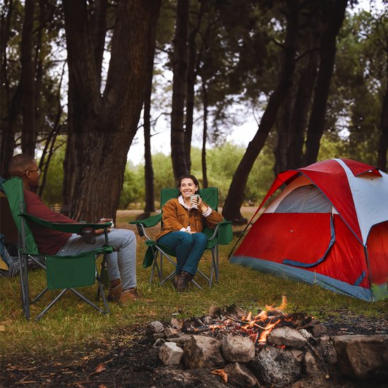 TRVLMORE Chaise de camping XL - pliable - capacité de charge 150KG - sac de transport inclus - chaise pliante - chaise de pêche - chaise de camping - chaise pliante - vert