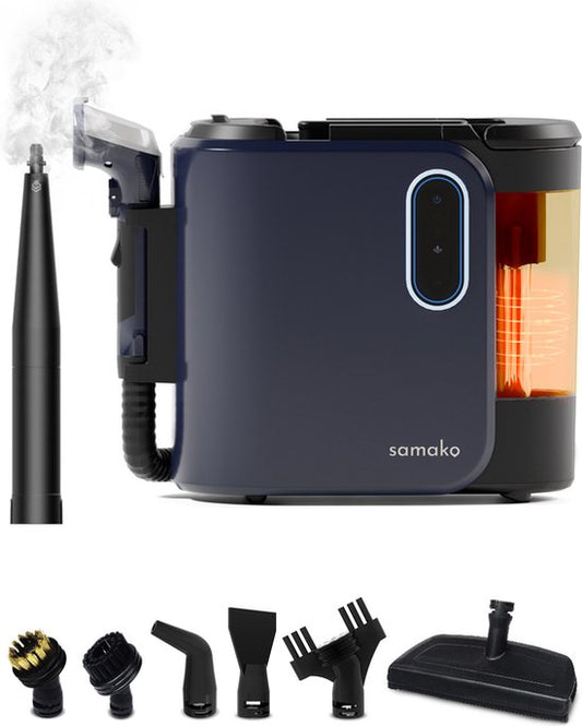 Nettoyeur de tapis PowerClean Pro 1800W - Nettoyeur à vapeur et nettoyeur de taches - 8 accessoires - Vapeur 100° - Nettoyeur de canapé - Nettoyeur de meubles - Nettoyeur à vapeur portatif - Nettoyeur de matelas - Samako