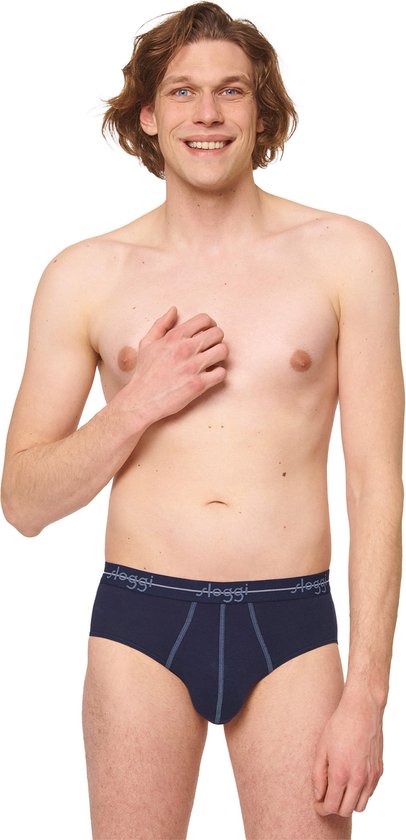 Sloggi Start Midi 2-Pack Briefs - Hommes - Coton/Elastane - Taille régulière - Bande élastique - Bleu/Multi - Taille M