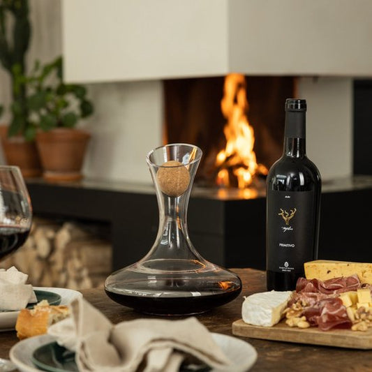 Luxwine® - Carafe à décanter - Carafe à vin - 1,45L - 1000 perles de nettoyage incluses - Bouchon en liège inclus - Carafe à décanter