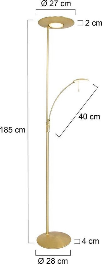 Lampadaire Steinhauer Zenith LED - Laiton