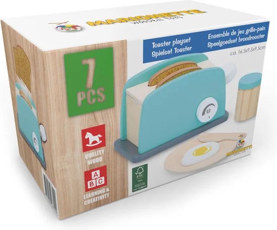 Marionette - Set de grille-pain en bois - 7 pièces - 1 set