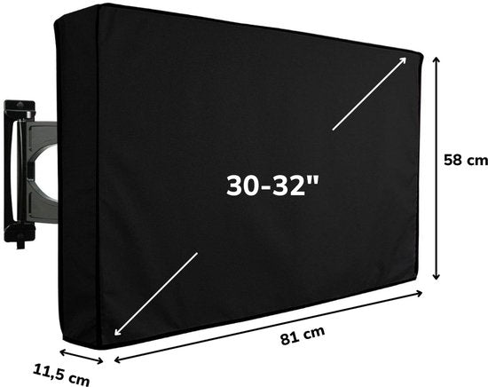 Alpina Outdoor housse de télévision - 81x58x11.5 cm - hydrofuge et antisalissure - noir