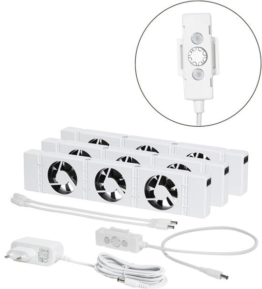 SpeedComfort Radiator Ventilator Trio Set - Efficacité énergétique - Chauffage 2 fois plus rapide - Jusqu'à 22% d'économies d'énergie - Simple à installer - Silencieux - Produit hollandais - Blanc