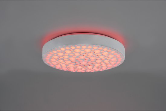 Reality - Lampe de plafond LED - Plafonnier - 22W - Couleur réglable - RGB - Télécommande - Dimmable - Rond - Blanc - Plastique