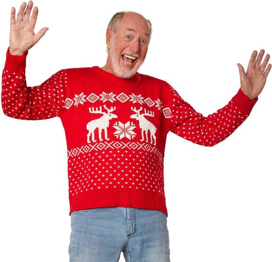 Dressforfun Christmas jumper snow fun red-white M - habillement costume halloween dress up partywear carnaval costume carnaval party wear - 303376