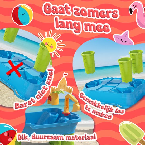 KidzKraze® Water Table L - Jouets d'extérieur - Jouets sensoriels - Table d'activité - Parcours d'eau - Table de sable pour enfants - Table de jeu d'eau - Accessoires inclus