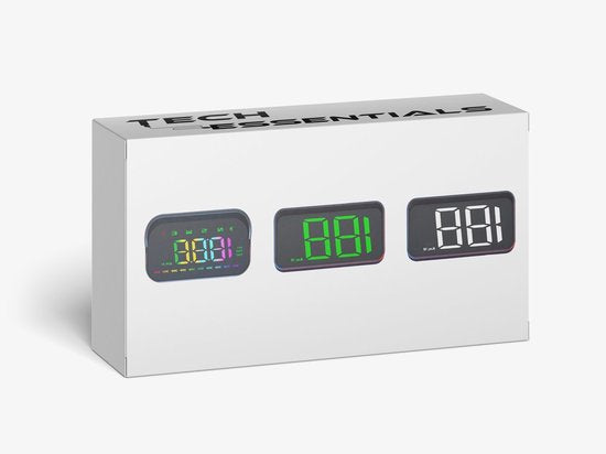 Tech Essentials Automatic - GPS Speedometer Auto HUD - USB-C - White - Head Up Displays - Plug and Play