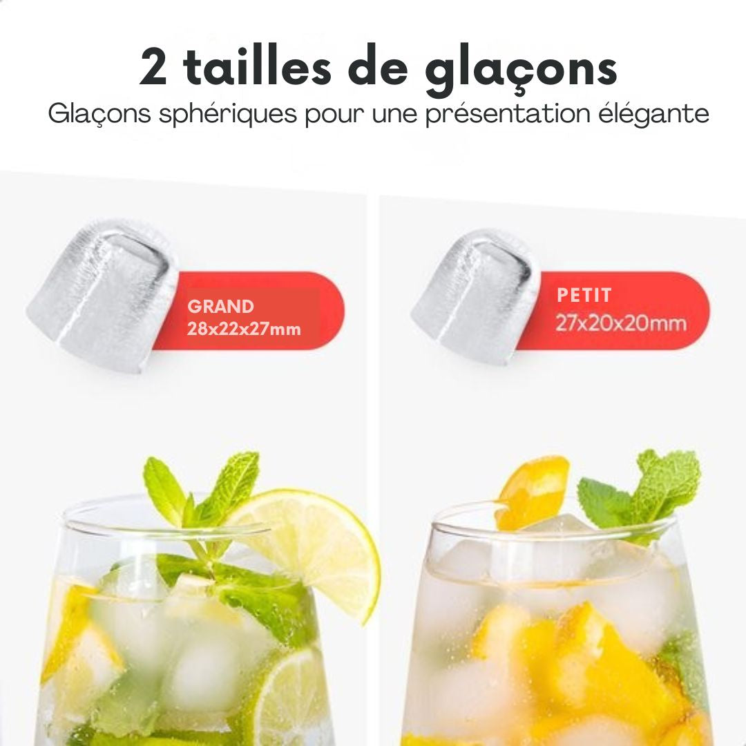 Machine à glaçons Kitchenwell - 2L - avec pelle à glace - 12kg/24 heures - Fonction auto-nettoyante - Noir