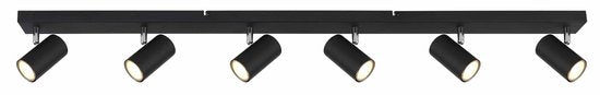 Globo Robby projecteur apparent - noir avec chrome - 6 lampes - 6xGu10 - Smart suitable