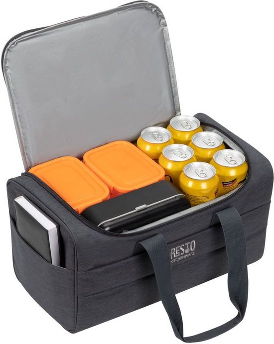 Sac Isotherme - Resto - 19L - Résistant à l'eau - Sangle de transport - Gris foncé