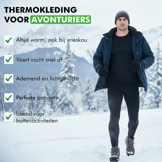 Vêtements thermiques Travelhawk - Vêtements thermiques pour hommes et femmes - Sous-vêtements thermiques pour hommes et femmes - Noir - L