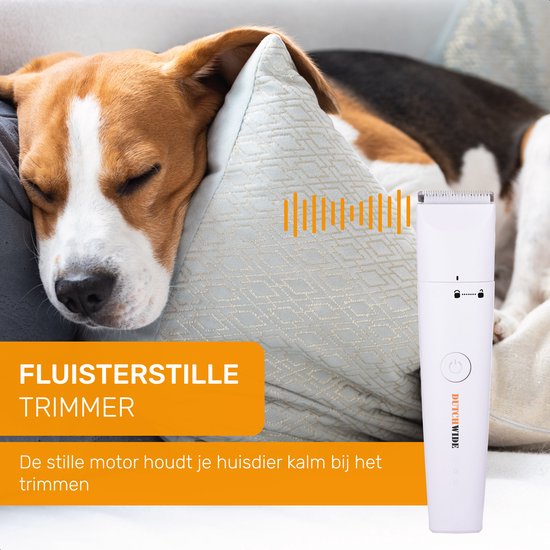 Dutchwide Tondeuse pour chiens et chats - Pour poils épais - Tondeuse silencieuse - Sans fil - Kit de toilettage pour animaux - Tondeuse pour chiens - Tables de coupe pour chiens - Tondeuse