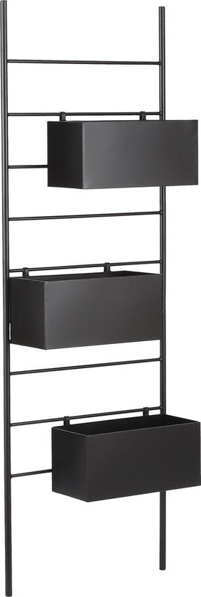 Mica Decorations Porte-plantes Dani pour extérieur - L54 x L20 x H160 cm - Métal - Noir