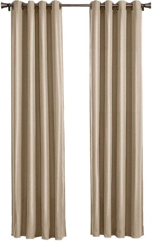 Larson - Rideau occultant hôtel de luxe - avec anneaux - 3m x 2,5m - Taupe clair