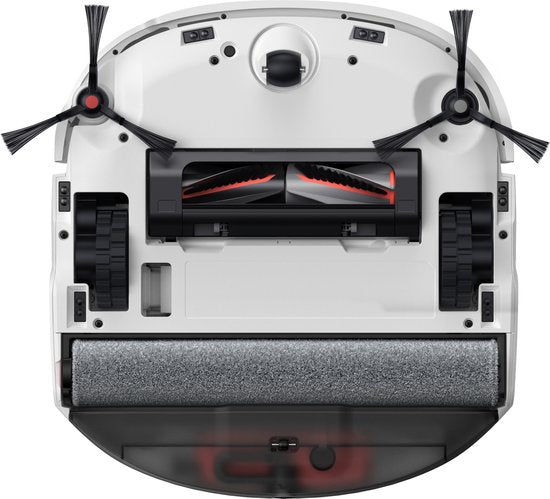 eufy Robot Aspirateur Omni E25, système de balayage HydroJet, puissance d'aspiration de 20 000 Pa, brosses DuoSpiral qui démêlent, bras CornerRover pour nettoyer les coins, station tout-en-un, pour les familles avec animaux et enfants.