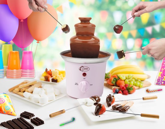 Bestron Fontaine à Chocolat ACF300P - Fondue au chocolat - 3 étages - Rose - Garantie 5 ans