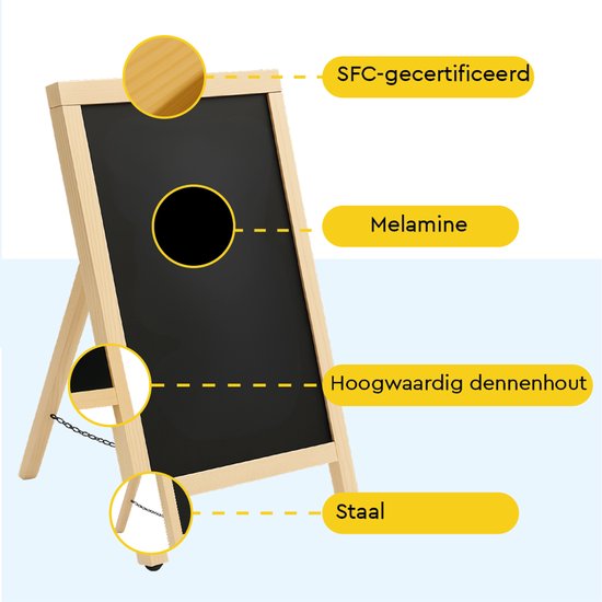 BRASQ Chalkboard Blank - 55x 85 CM - Tableau noir - Enseigne publicitaire - Enseigne de trottoir - Simple face - pour l'intérieur et l'extérieur - Hospitalité