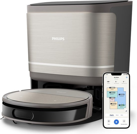 Robot aspirateur avec station d'accueil tout-en-un - PHILIPS - XU9100/10 - série 9000 - 8000 Pa - ≤ 66 dB - Métal
