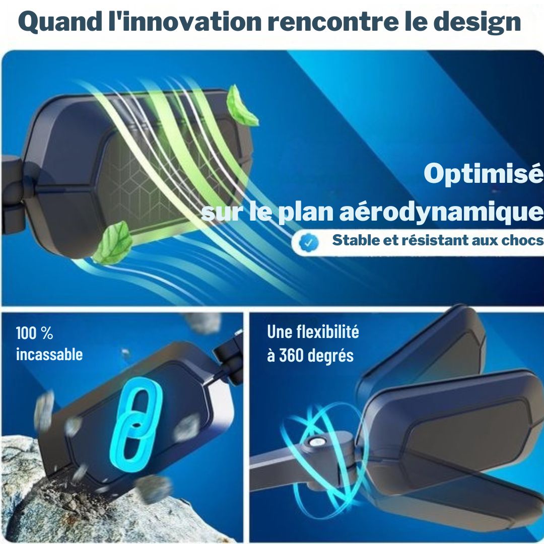 Rétroviseur vélo e-bike gauche - NEXTCOVER® - avec verre ProVision - monté sur le guidon - noir