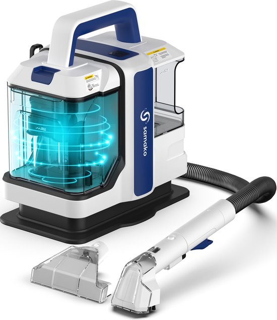 Nettoyeur à vapeur pro - Samako - canapé, tapis, sol - Avec brosse supplémentaire - Bleu/Blanc