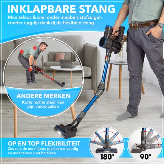 Innovixpro® Aspirateur-balai sans fil - Aspirateur-balai puissant 30KPa avec fonction balayage - sans sac - alimenté par batterie - avec accessoires supplémentaires et sac de rangement - filtre HEPA - Aspirateur-balai - Aspirateur à main - Aspirateur-bala