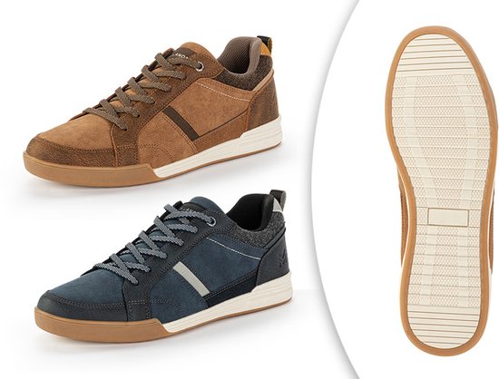 Milanoro - Baskets confortables pour homme - Cognac - Taille 43