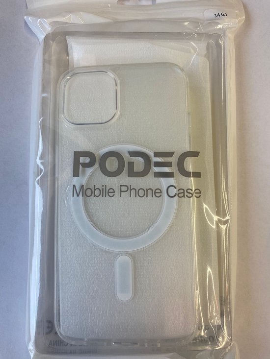 Podec Magsafe Case Suitable for iPhone 14 - Bundle with 3x Screen Protector + 3x Camera Protector - Magnetic with Ring Translucent - Phone Case Transparent Magsafe Case - Translucent