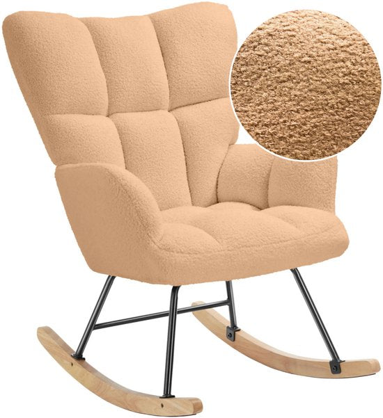 SITTT Fauteuil à bascule - Fauteuil de relaxation chambre d'enfant - Fauteuil - Chaise d'allaitement - Marron - Mousse Moka
