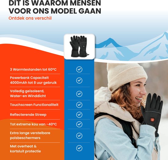 TTD® Heated Gloves XL - Gants chauffants rechargeables