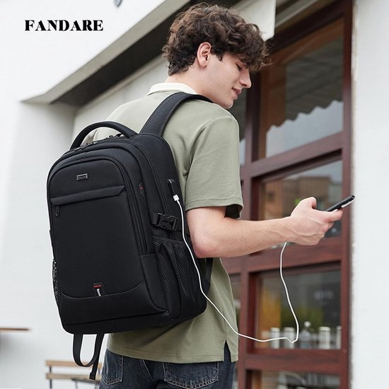 Sac à dos pour ordinateur portable spacieux pour le travail, l'école et les voyages avec port de charge USB