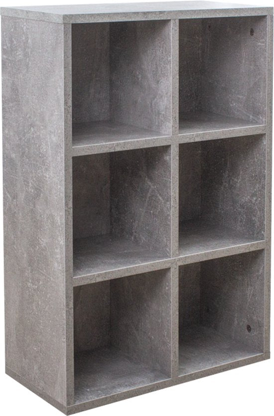 VDD Armoire à compartiments - Armoire de rangement - Bibliothèque - Armoire murale - 6 compartiments ouverts - Gris - 97.5x 97.5x33 cm