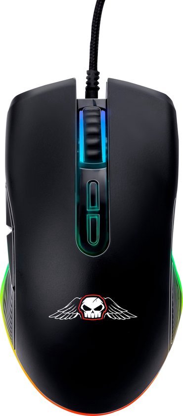 No Fear Gaming Mouse - 7200dpi - Souris RGB avec illumination LED - Câble 1.5M - Connexion USB 2.0 - Noir