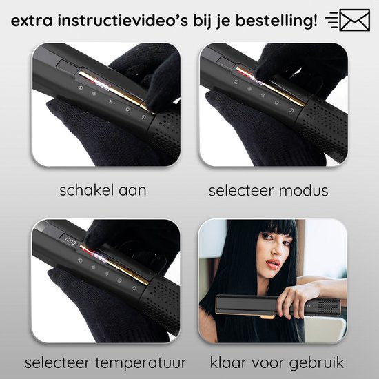 Sansbeauté® Sanstraight Straightener Wet-to-Dry - 2 in 1 - Hair dryer & Straighteners - Coldshot - 80℃ to 140℃ - Alternative Steam Straightener