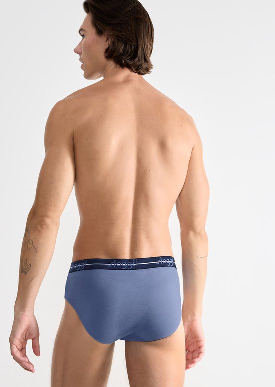 sloggi Start Midi 2-Pack Briefs - Hommes - Coton/Elastane - Taille normale - Bande élastique - Bleu/Multi - Taille XL