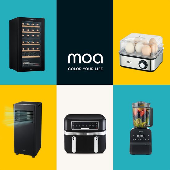 MOA Mobile Air Conditioner - 7 000 BTU - Climatiseur - télécommande - Classe énergétique A - Kits d'étanchéité pour fenêtres - Chambre à coucher - Salon - jusqu'à 60 m³ de refroidissement - ventilateur et déshumidificateur - Noir