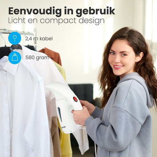 Auronic Défroisseur à linge - Défroisseur - Défroisseur à main pour vêtements et meubles - 180ml - Défroisseur - Blanc