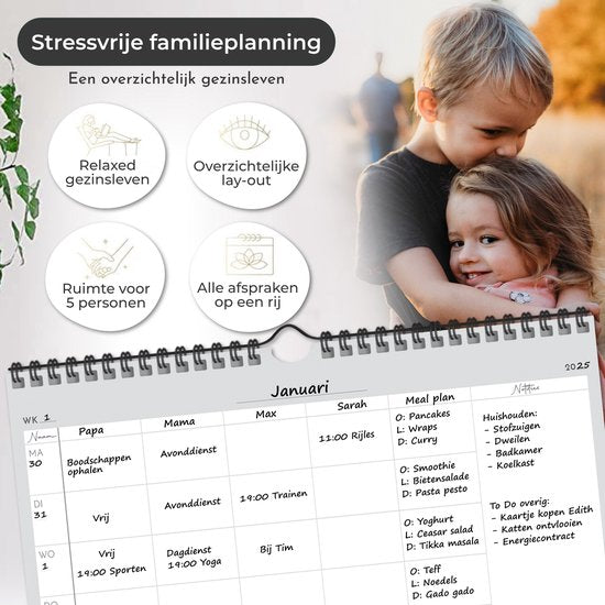 Systemyze Family Planner Basic 2025 - Agenda - Semainier - Agenda familial - Non daté - Gris