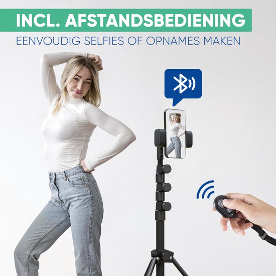 Serve Tablet Stand - Tripod Holder Tripod for Smartphone & Tablet - Incl. Carrying Bag & Bluetooth Remote - iPad Tablet Holder Lectern Aluminium - Black