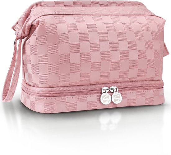 Skycases Travel Essentials - Trousse de toilette et de maquillage - Imperméable et compacte - Convient aux voyages et à l'usage quotidien - Unisexe - Rose