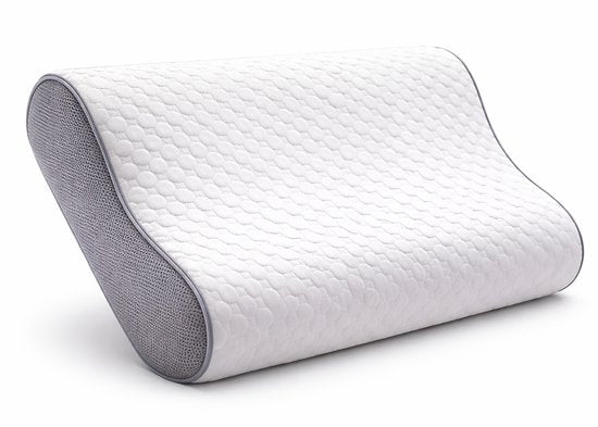 Oreiller ergonomique Sleeptight - Oreiller anti-ronflement orthopédique - Oreiller anti-apnée rafraîchissant - Mousse à mémoire de forme moyennement souple - Dormeur latéral - 60x40x12cm