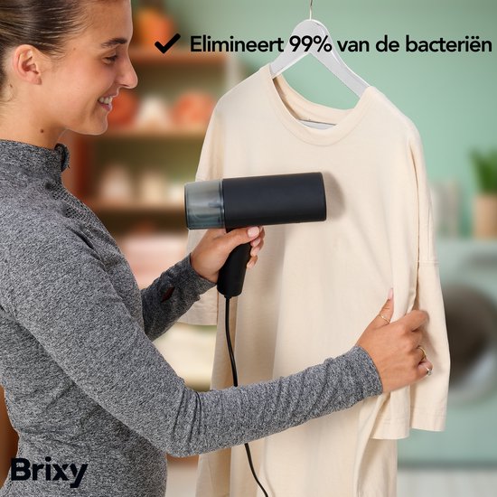 Brixy Clothes Steamer - Powerful Hand Steamer - Steamer Clothes and Furniture - Including Storage Bag - Anthracite