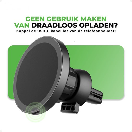 Support de téléphone iSetchi - Chargeur sans fil Qi - Chargeur rapide 15 watts - Grille de ventilation