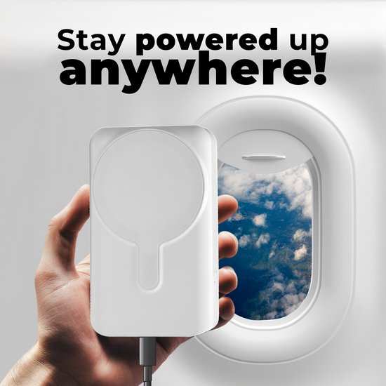 Denver Powerbank avec écouteurs sans fil - 2-en-1 - 5 000 mAh - écouteurs Bluetooth sans fil - Convient pour iPhone et Samsung, entre autres - PWE5001W